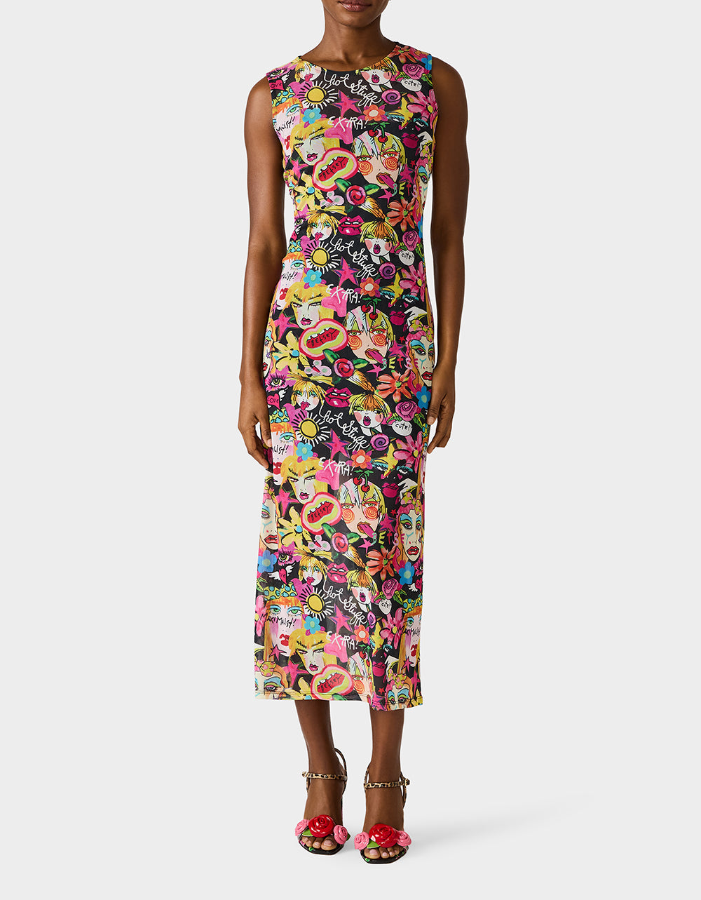 BETSEY'S ART TANK DRESS BLACK MULTI - APPAREL - Betsey Johnson
