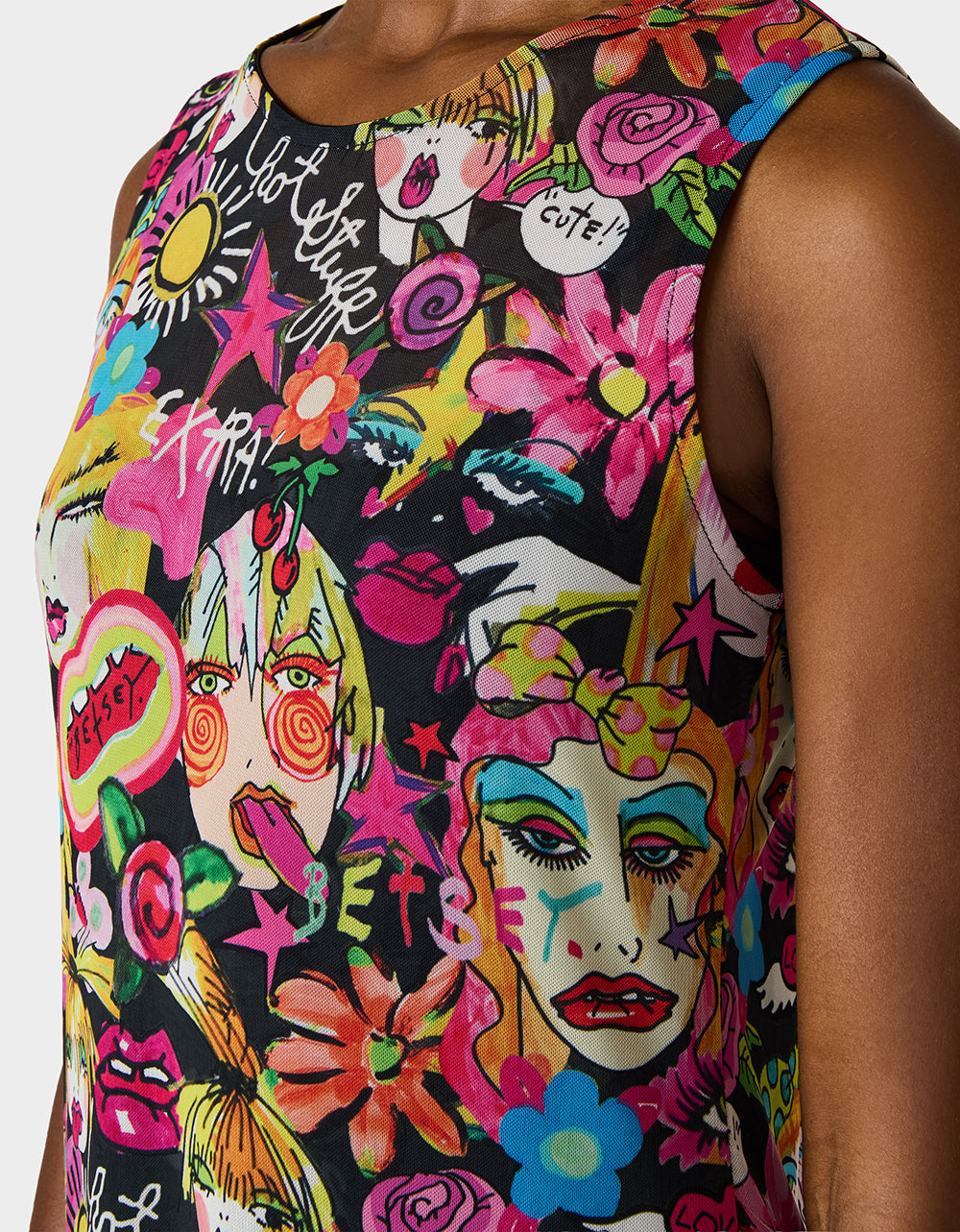 BETSEY'S ART TANK DRESS BLACK MULTI - APPAREL - Betsey Johnson - view 7