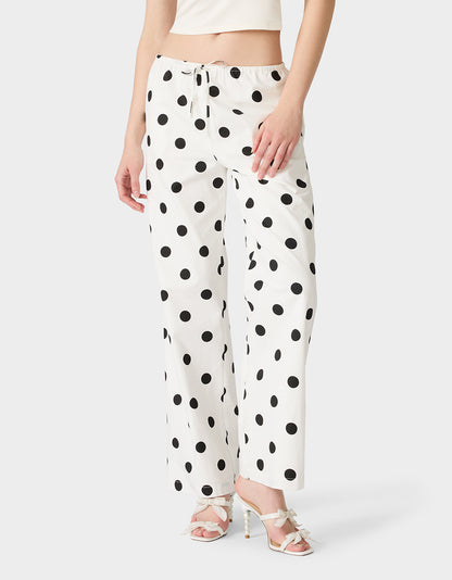 DOTTY DARLING PANTS WHITE - APPAREL - Betsey Johnson