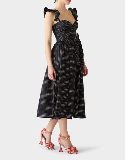 LOVELY IN DOTS DRESS BLACK/IVORY - APPAREL - Betsey Johnson