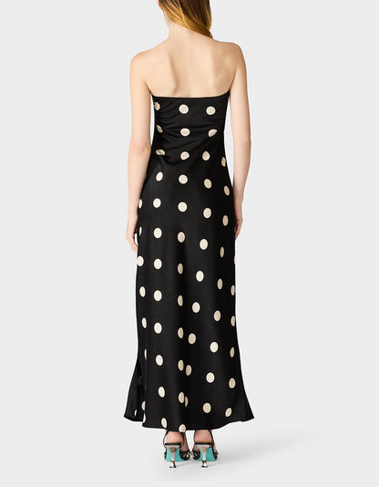 POLKA DOT GOWN BLACK/IVORY