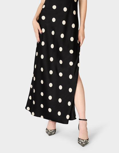 POLKA DOT GOWN BLACK/IVORY