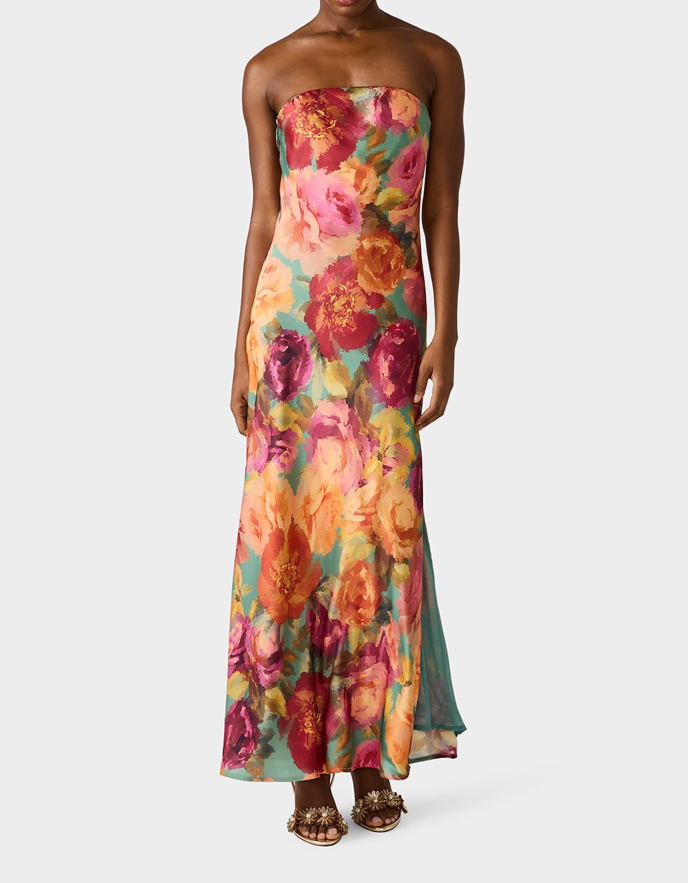Women's Flora Gown in Green Ditsy Floral | Size Small | Betsey Johnson Women's Flora Gown in Green Ditsy Floral | Size Small | Betsey Johnson