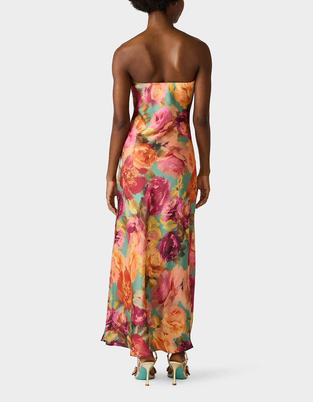 FLORA GOWN Green Ditsy Floral Strapless Women's Maxi Dress Betsey Johnson FLORA GOWN Green Ditsy Floral Strapless Women's Maxi Dress Betsey Johnson