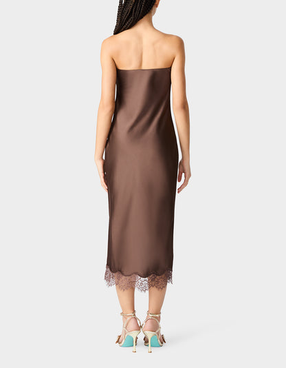 LACE AFFAIR DRESS BROWN - APPAREL - Betsey Johnson