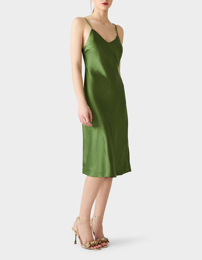 TRUE SLIP DRESS GREEN - APPAREL - Betsey Johnson