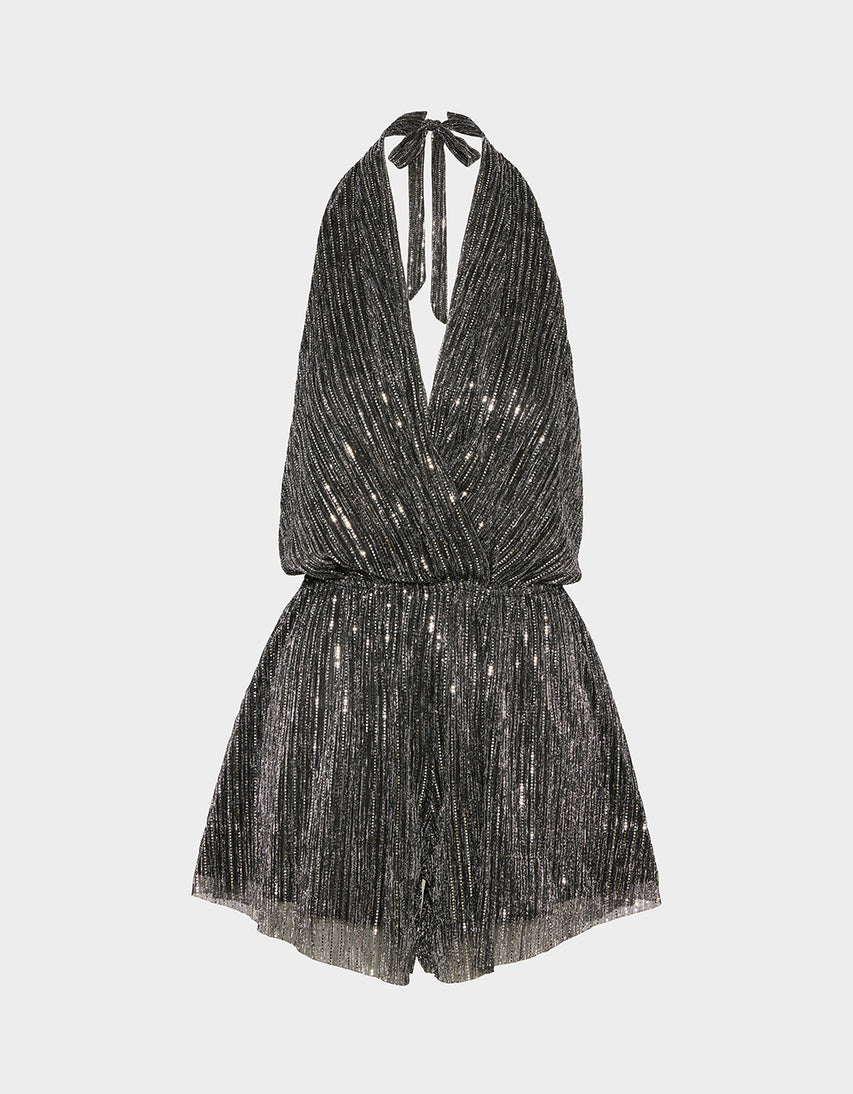 STARSTRUCK JUMPSUIT SILVER - APPAREL - Betsey Johnson