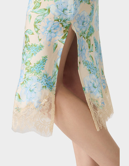FLORAL SLIP SKIRT LIGHT BLUE - APPAREL - Betsey Johnson