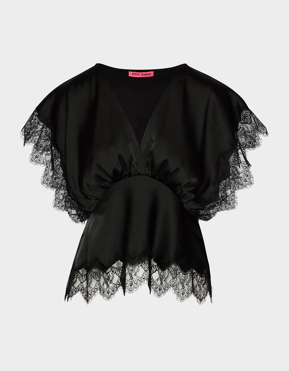 LACE LINES TOP BLACK - APPAREL - Betsey Johnson - view 2
