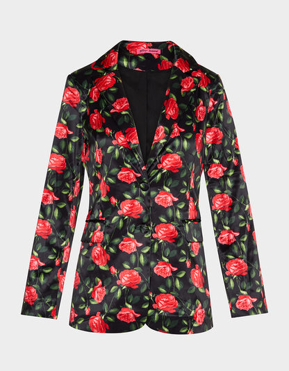 POWER BLOOM BLAZER BLACK - APPAREL - Betsey Johnson