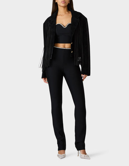 FRINGE FEVER JACKET BLACK - APPAREL - Betsey Johnson