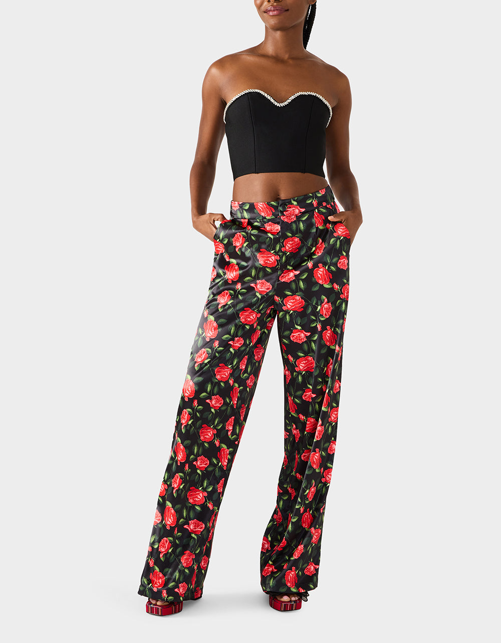 POWER BLOOM PANT BLACK - APPAREL - Betsey Johnson