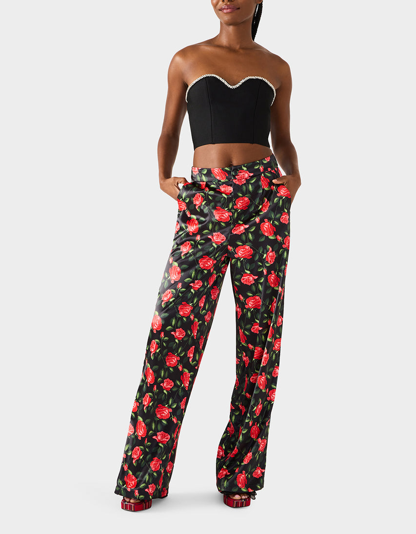 POWER BLOOM PANT BLACK - APPAREL - Betsey Johnson