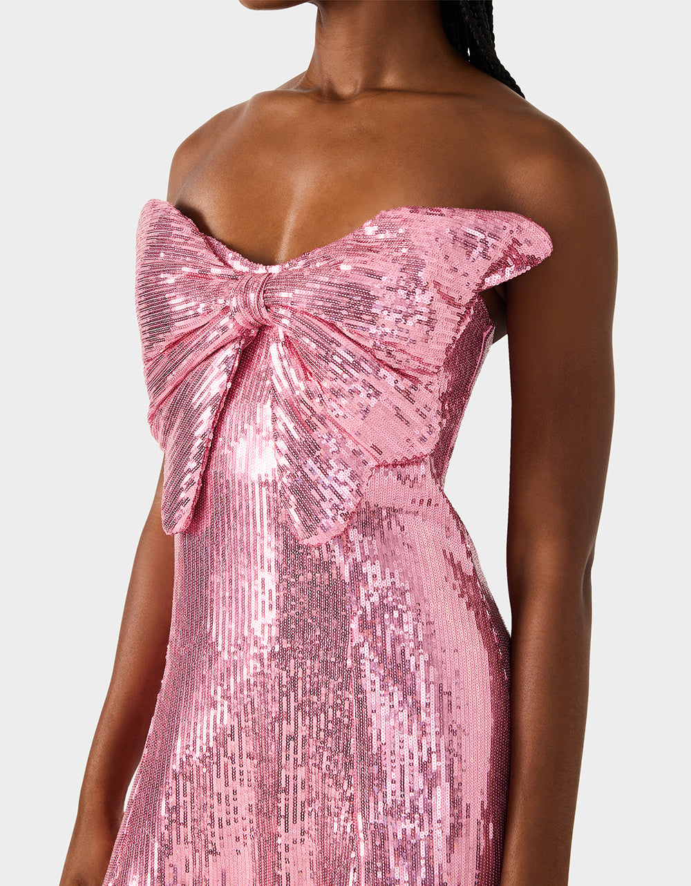 SEQUIN BOW DRESS PINK SEQUIN - APPAREL - Betsey Johnson