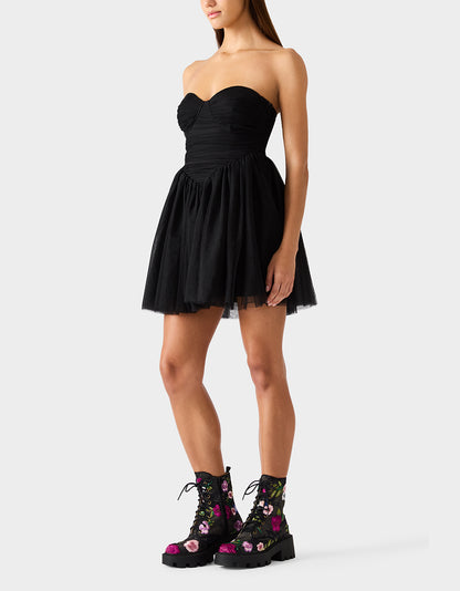 TULLE TWIRL DRESS BLACK - APPAREL - Betsey Johnson