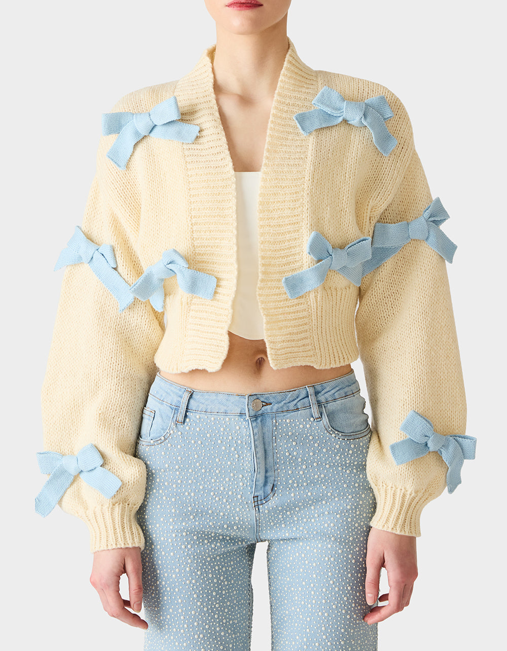 BOW CARDIGAN IVORY - APPAREL - Betsey Johnson - view 4