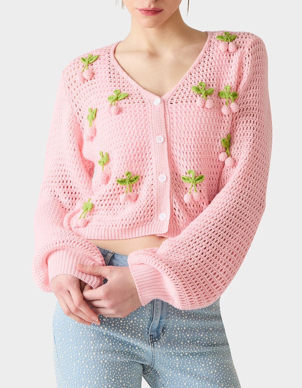 CHERRY CARDIGAN PINK - APPAREL - Betsey Johnson - view 4