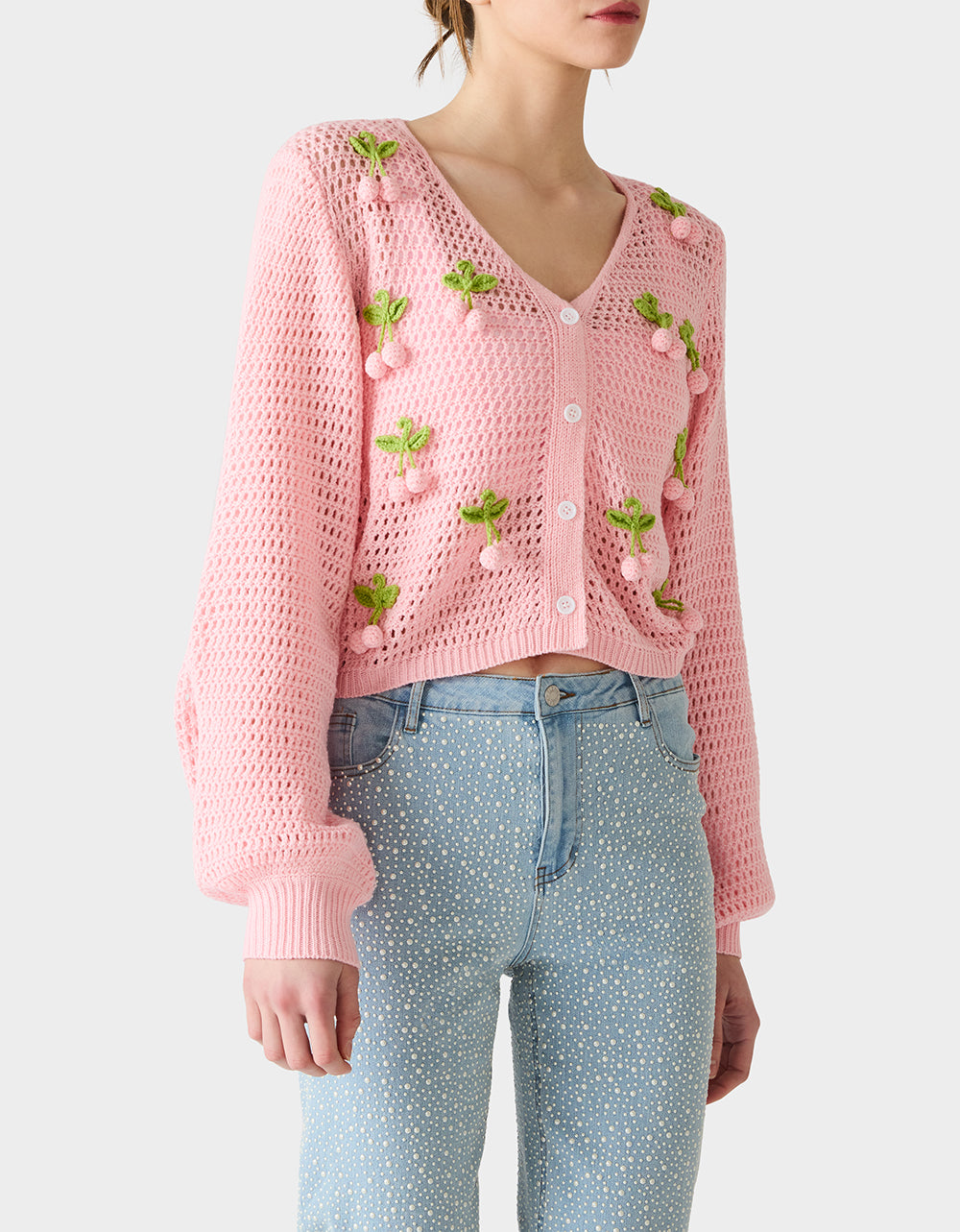 CHERRY CARDIGAN PINK - APPAREL - Betsey Johnson - view 5