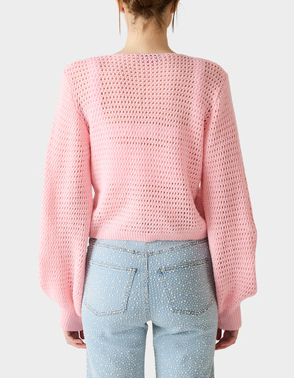 CHERRY CARDIGAN PINK - APPAREL - Betsey Johnson
