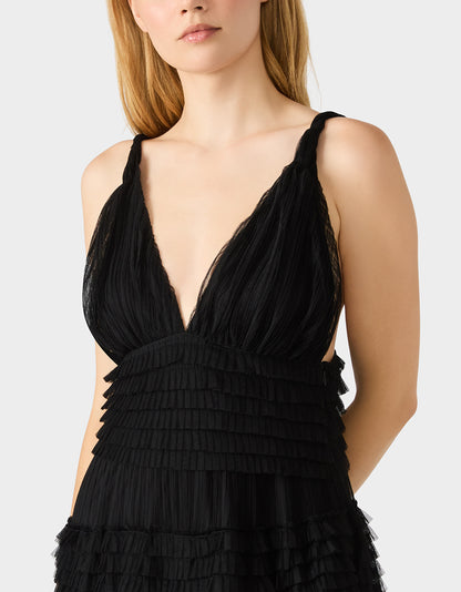 TIERED TULLE GOWN BLACK - APPAREL - Betsey Johnson