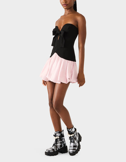BETSEY'S BOW DRESS BLACK MULTI - APPAREL - Betsey Johnson
