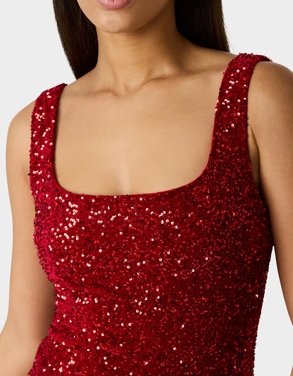 FESTIVE FLIRT DRESS RED - APPAREL - Betsey Johnson