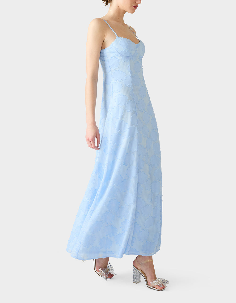 DAYDREAM DAISY MAXI DRESS LIGHT BLUE Women's Light Blue Floral Maxi Dress Betsey Johnson DAYDREAM DAISY MAXI DRESS LIGHT BLUE Women's Light Blue Floral Maxi Dress Betsey Johnson