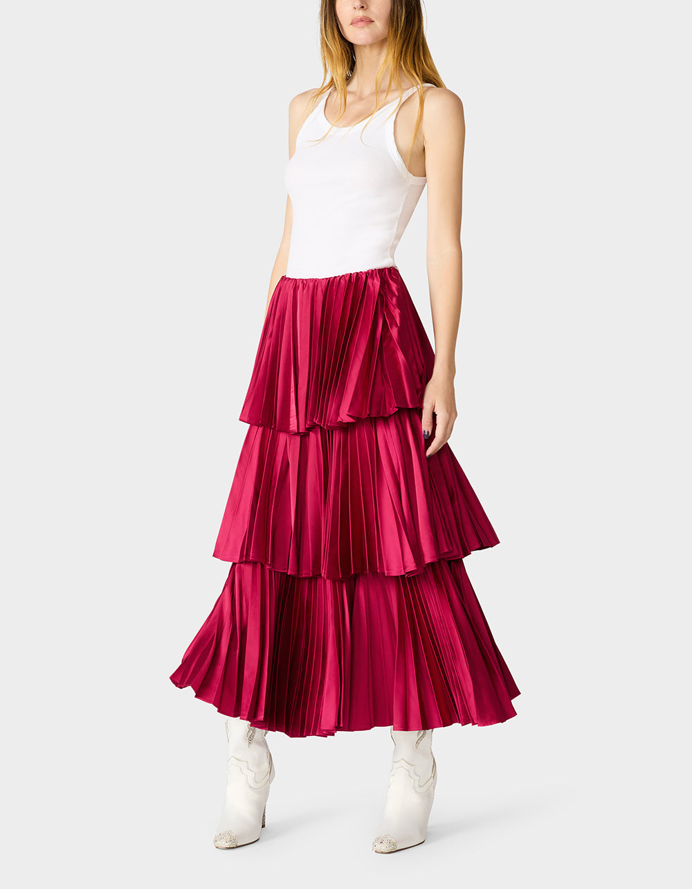 POINTSETTIA PASSION SKIRT WINE - APPAREL - Betsey Johnson