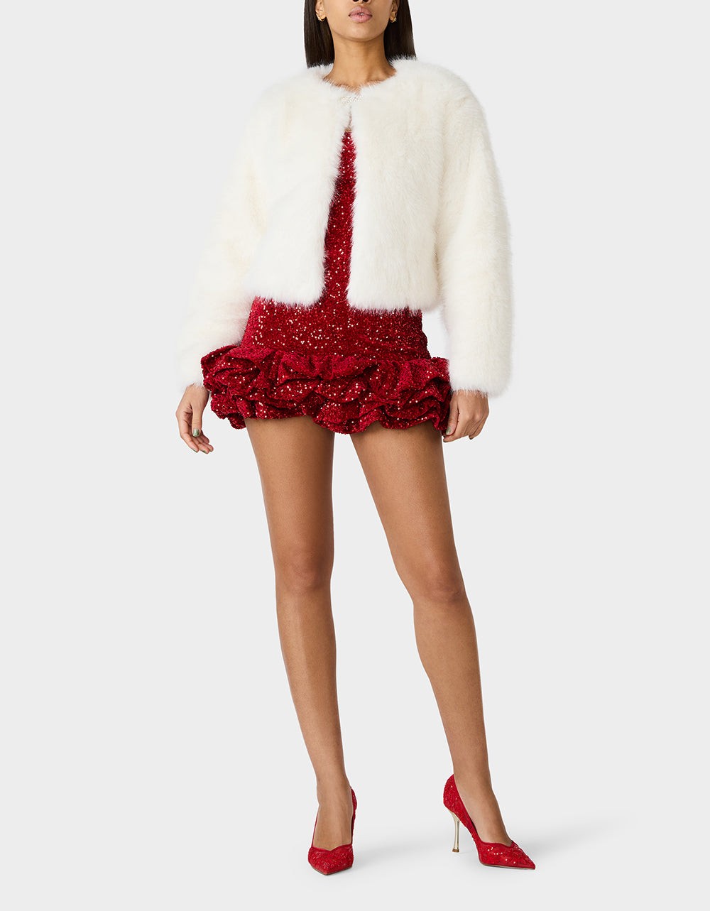 CHAMPAGNE LUXE FAUX FUR JACKET CREAM - APPAREL - Betsey Johnson - view 7