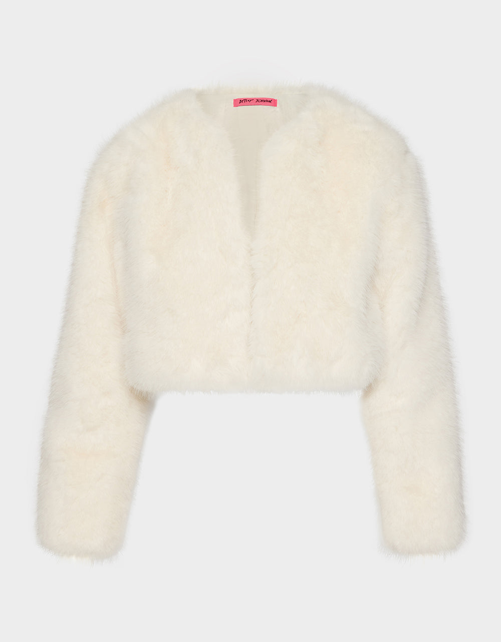 CHAMPAGNE LUXE FAUX FUR JACKET CREAM - APPAREL - Betsey Johnson - view 2