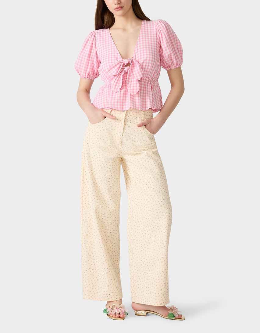 PICNIC TIE TOP PINK - APPAREL - Betsey Johnson