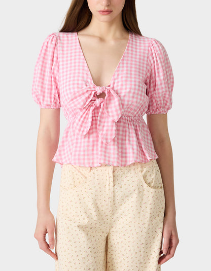 PICNIC TIE TOP PINK - APPAREL - Betsey Johnson