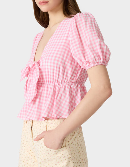PICNIC TIE TOP PINK - APPAREL - Betsey Johnson