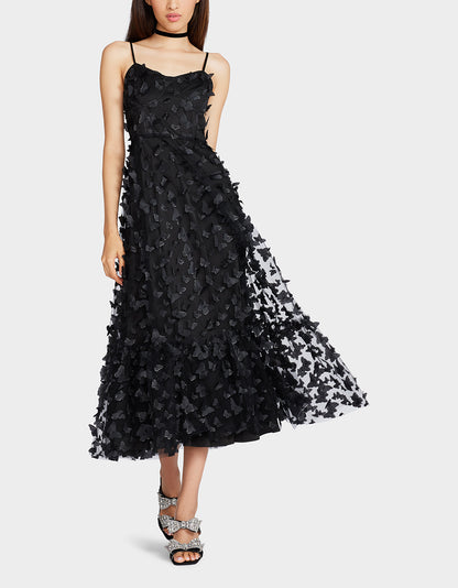 BETSEYS BUTTERFLY MAXI DRESS BLACK - APPAREL - Betsey Johnson