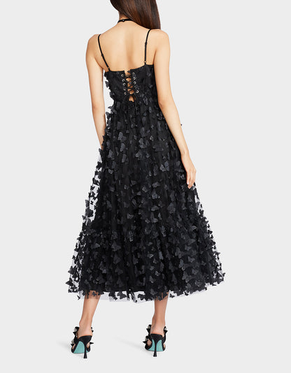 BETSEYS BUTTERFLY MAXI DRESS BLACK - APPAREL - Betsey Johnson