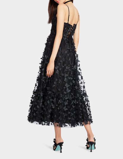 BETSEYS BUTTERFLY MAXI DRESS BLACK - APPAREL - Betsey Johnson