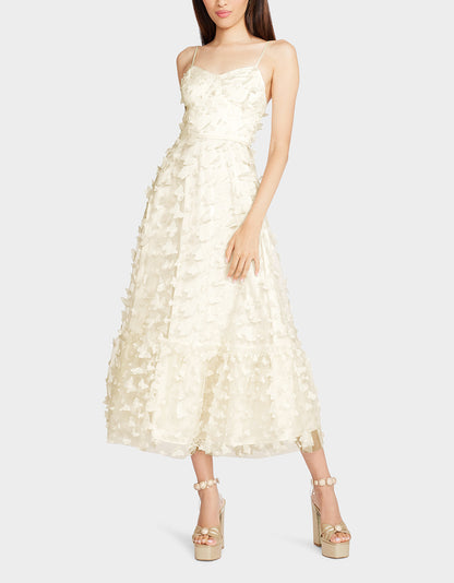 BETSEYS BUTTERFLY MAXI DRESS CREAM - APPAREL - Betsey Johnson