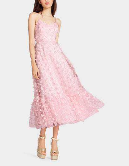 BETSEYS BUTTERFLY MAXI DRESS PINK - APPAREL - Betsey Johnson