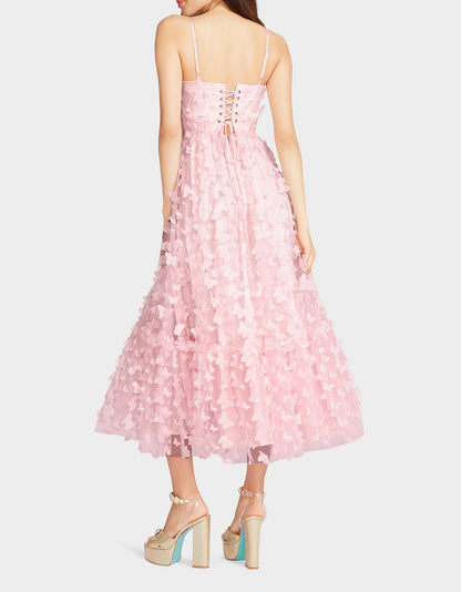 BETSEYS BUTTERFLY MAXI DRESS PINK - APPAREL - Betsey Johnson