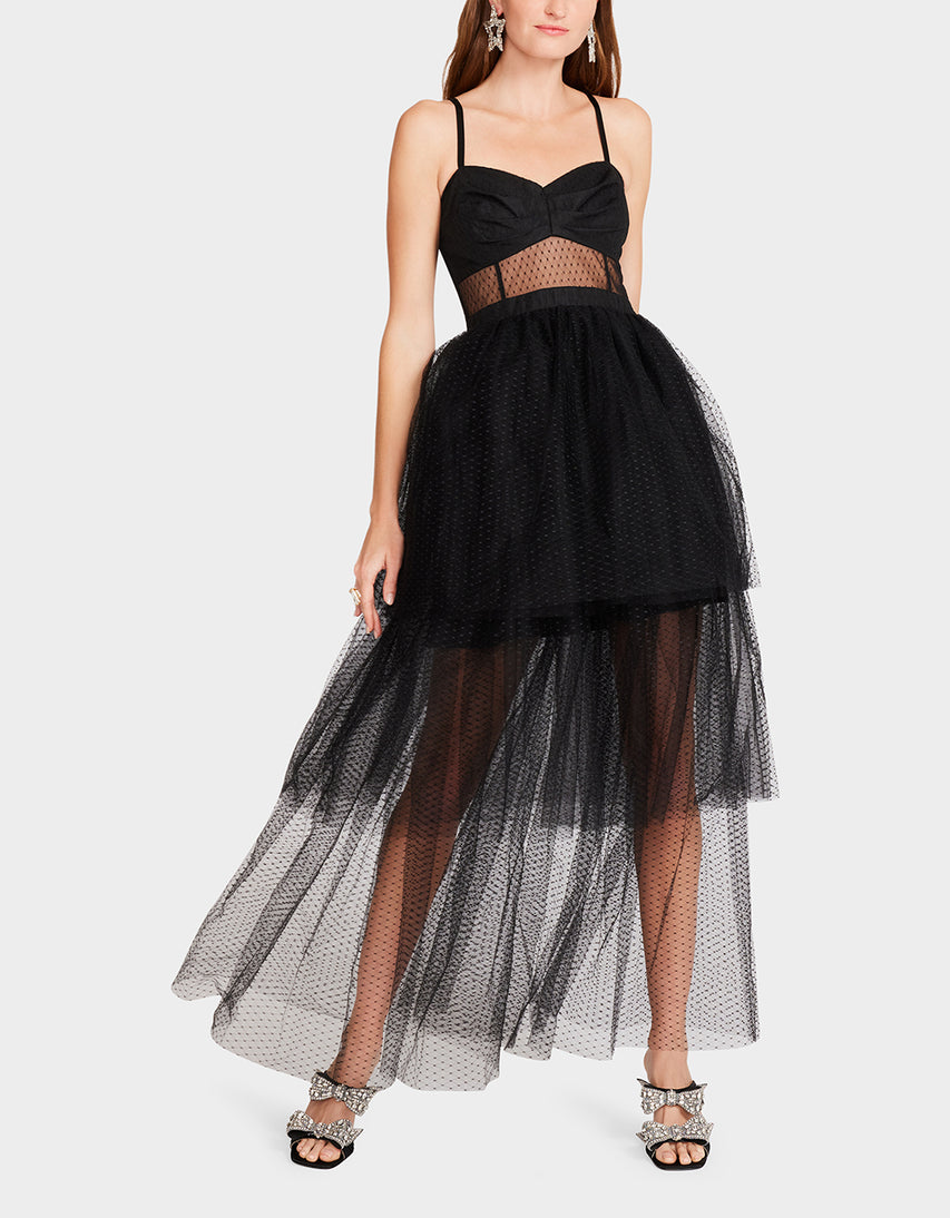 EMILY TULLE DRESS BLACK - APPAREL - Betsey Johnson