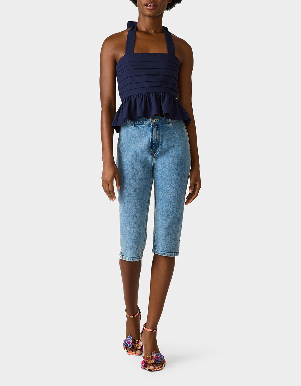 AHOY PEPLUM TOP NAVY - APPAREL - Betsey Johnson - view 3