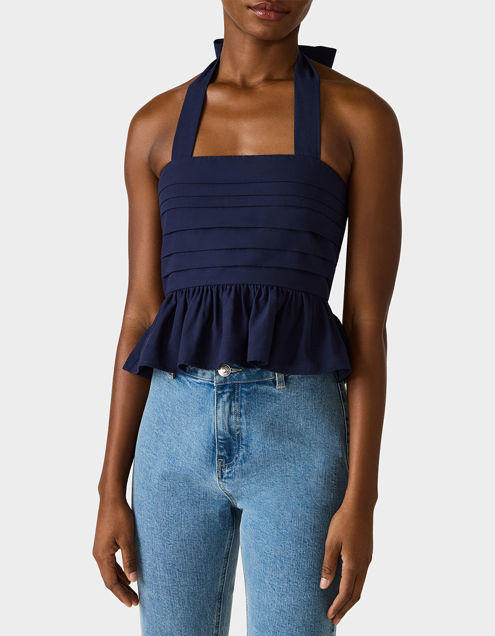 AHOY PEPLUM TOP NAVY - APPAREL - Betsey Johnson - view 4