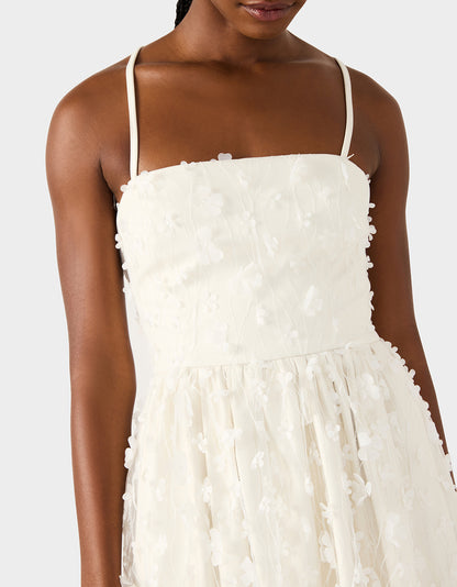PLEATHER FLORAL MINI OFF WHITE - APPAREL - Betsey Johnson