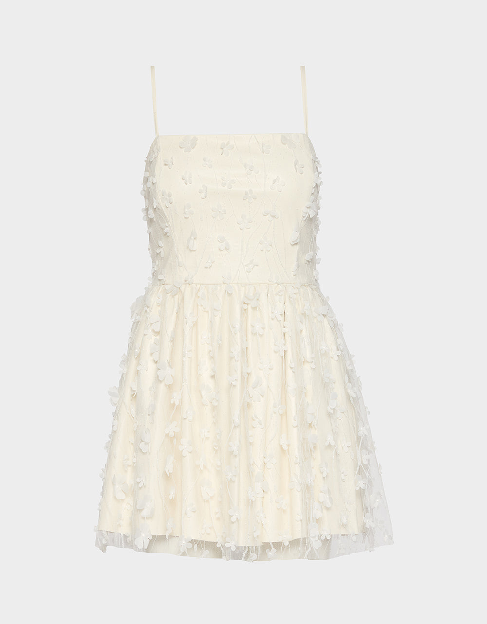 PLEATHER FLORAL MINI OFF WHITE - APPAREL - Betsey Johnson - view 2