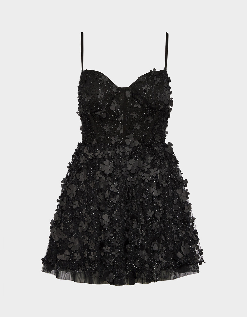 MIDNIGHT BLOOM DRESS BLACK Butterfly Mesh Corset Bustier Mini Women's Dress – Betsey Johnson