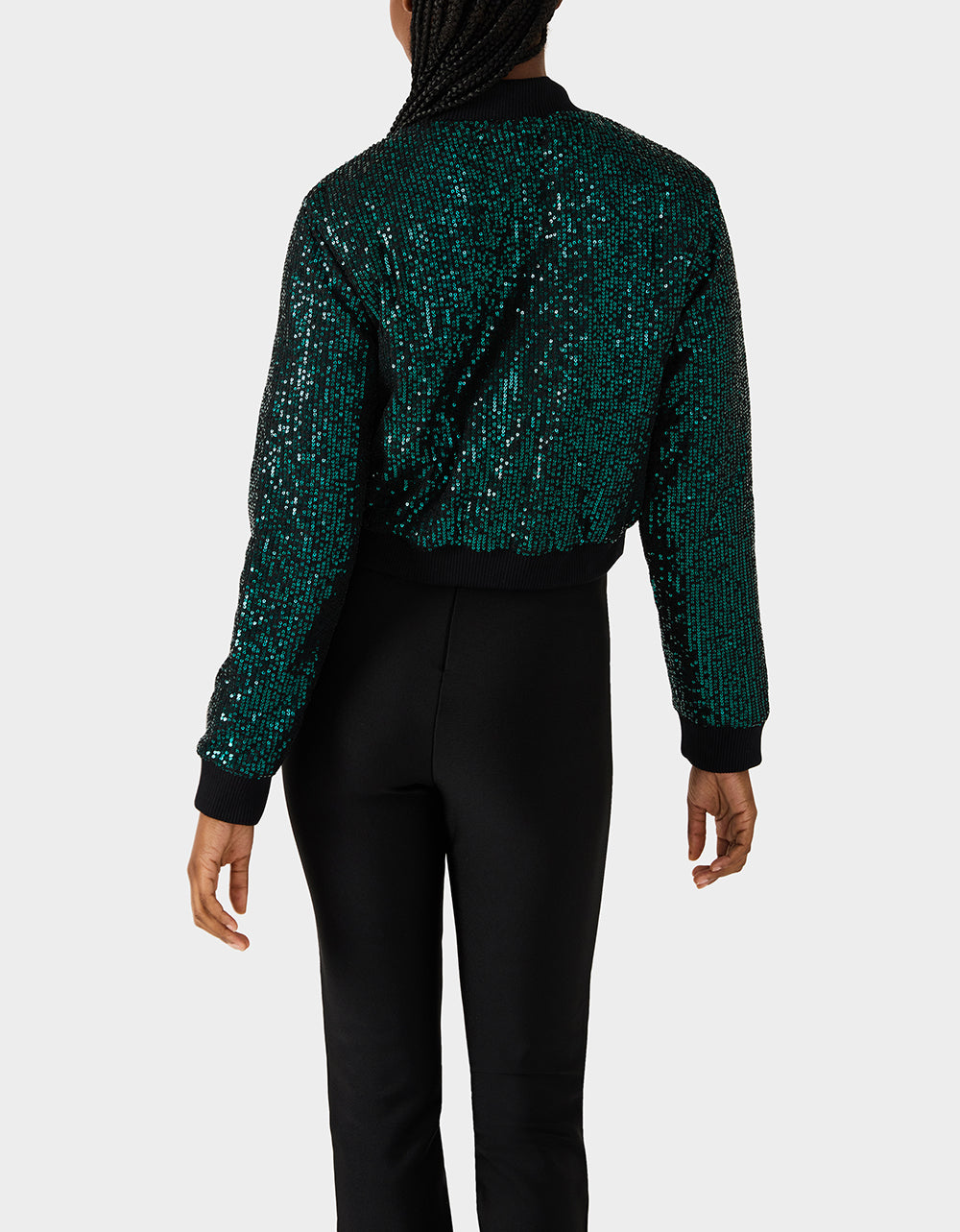 GLITTERATI BOMBER JACKET EMERALD GREEN - APPAREL - Betsey Johnson