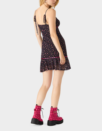 BETSEY'S ARCHIVE ROSEBUD SLIP DRESS BLACK - APPAREL - Betsey Johnson