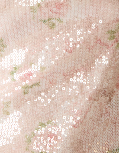 FLORAL BLUR SEQUIN DRESS PINK MULTI - APPAREL - Betsey Johnson