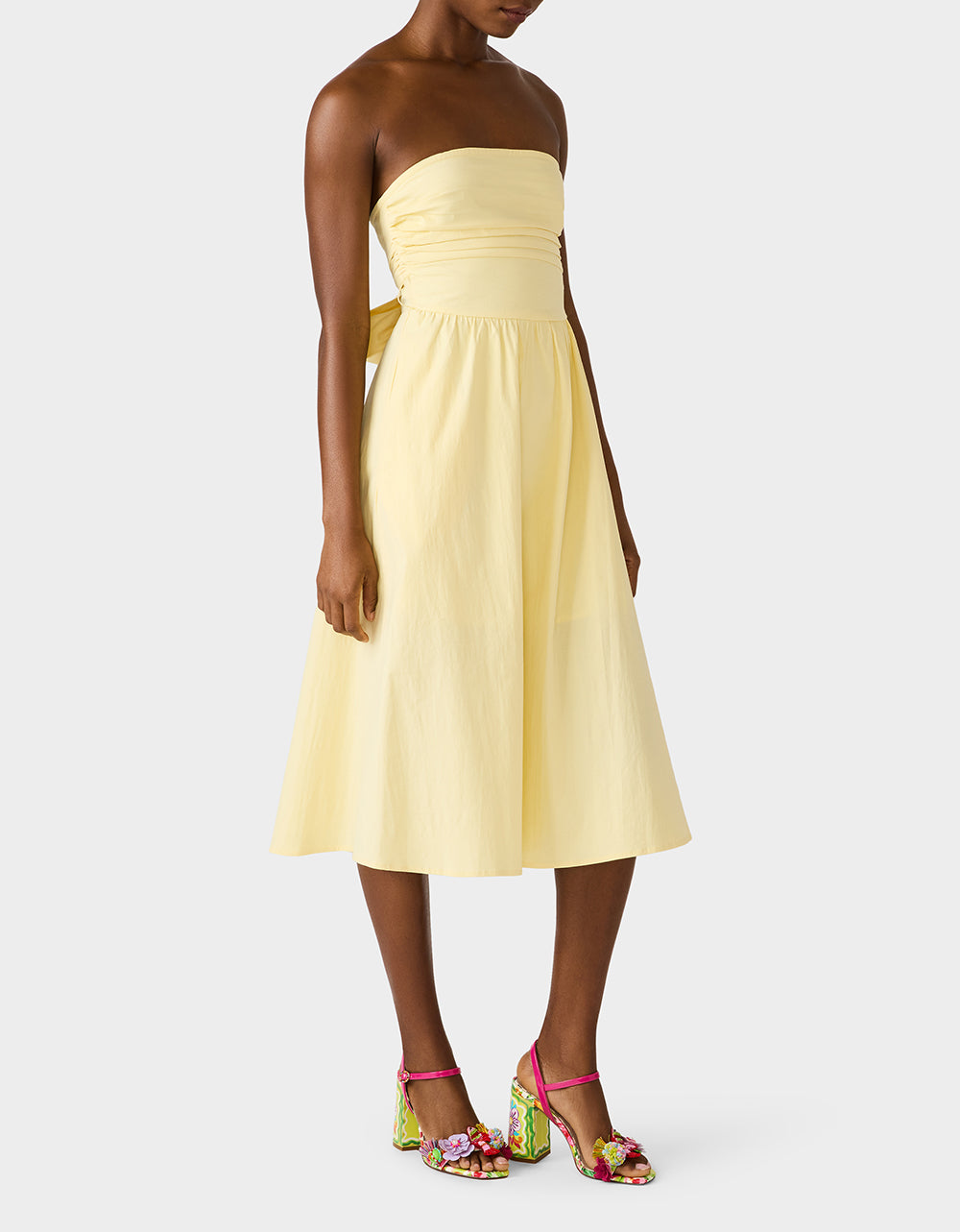 BUTTER UP Yellow Strapless Flowy Women's Midi Dress – Betsey Johnson
