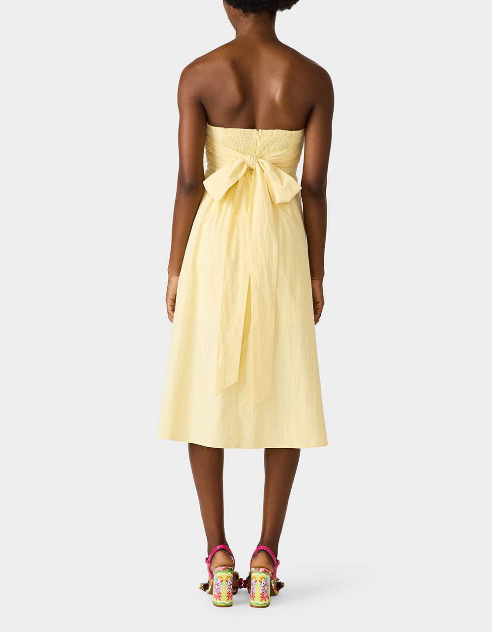 BUTTER UP Yellow Strapless Flowy Women's Midi Dress – Betsey Johnson